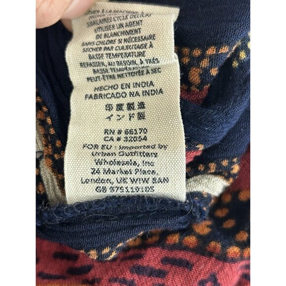 Free People Sz M Simone Flounce Patterned Strapless Jumpsuit  Wide Leg Red Black - Picture 10 of 14